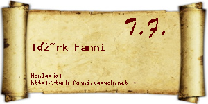 Türk Fanni névjegykártya