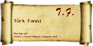 Türk Fanni névjegykártya