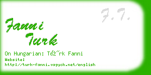 fanni turk business card